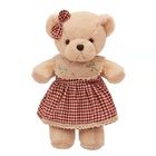 Red Plaid Skirt Cuddly Teddy Bear Soft Toy Bear 30cm OEM