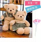 Red Plaid Skirt Cuddly Teddy Bear Soft Toy Bear 30cm OEM