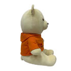 OEM customized super soft teddy bear plush toy bear doll silver fox velvet fabric wearing sweater and hat