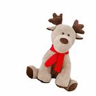 PP Cotton Filled 25cm Red Scarf Christmas Reindeer Plush Toy