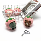 10cm Cartoon Strawberry Animal Face Keychain Plush Toys For Car Keys
