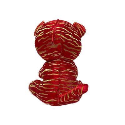 Artificial Chinese Style Tiger Plush Doll With Golden Embroidery Thread