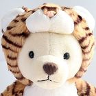 ISO9001 Short Plush Teddy Bear With Detachable Lion Hat