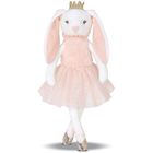 Shiny Crown Long Ears Pink Rabbit Plush Toy In Short Skirt