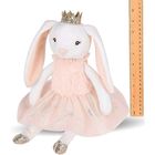 Shiny Crown Long Ears Pink Rabbit Plush Toy In Short Skirt