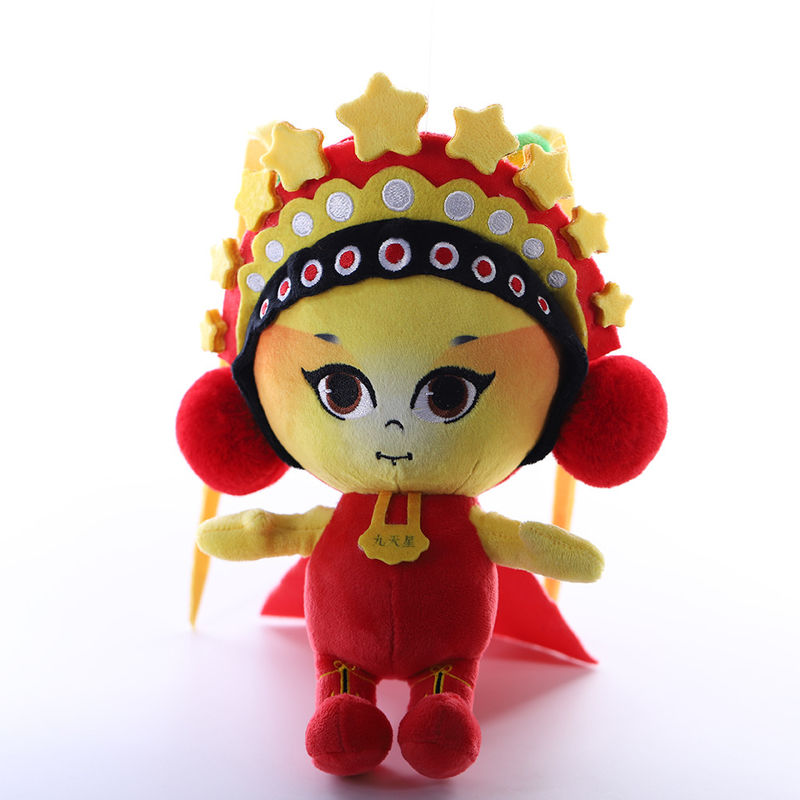 35cm Red Chinese Opera Figures Doll Plush Toys ISO9001