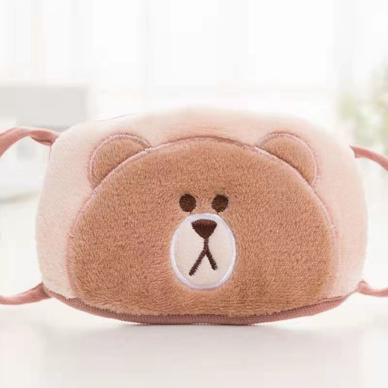 Cartoon Cute Pure Cotton Plush Mask Breathable Thickened Cold Proof 15cm*9cm