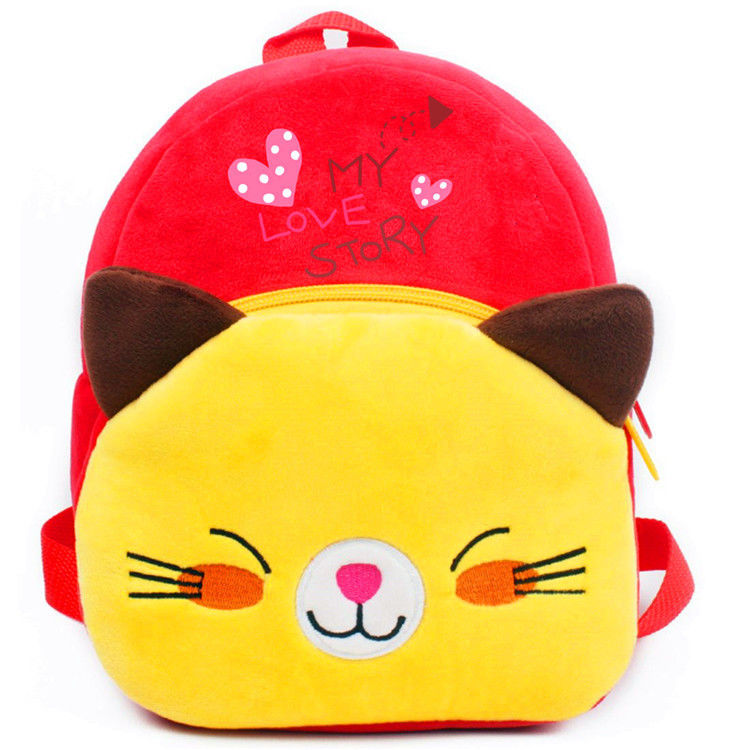 3 Years Old Cat Child Stuffed Animal Backpack Kindergarten Custom Plush Bag