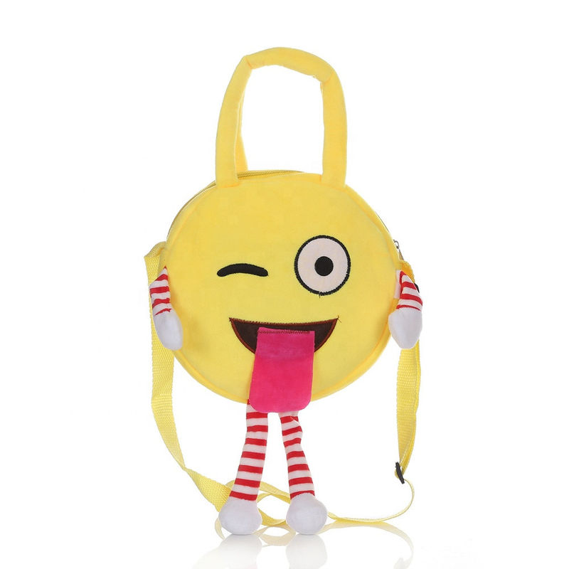 Machine Washable Emoji Plush Backpack With PP Cotton Filled